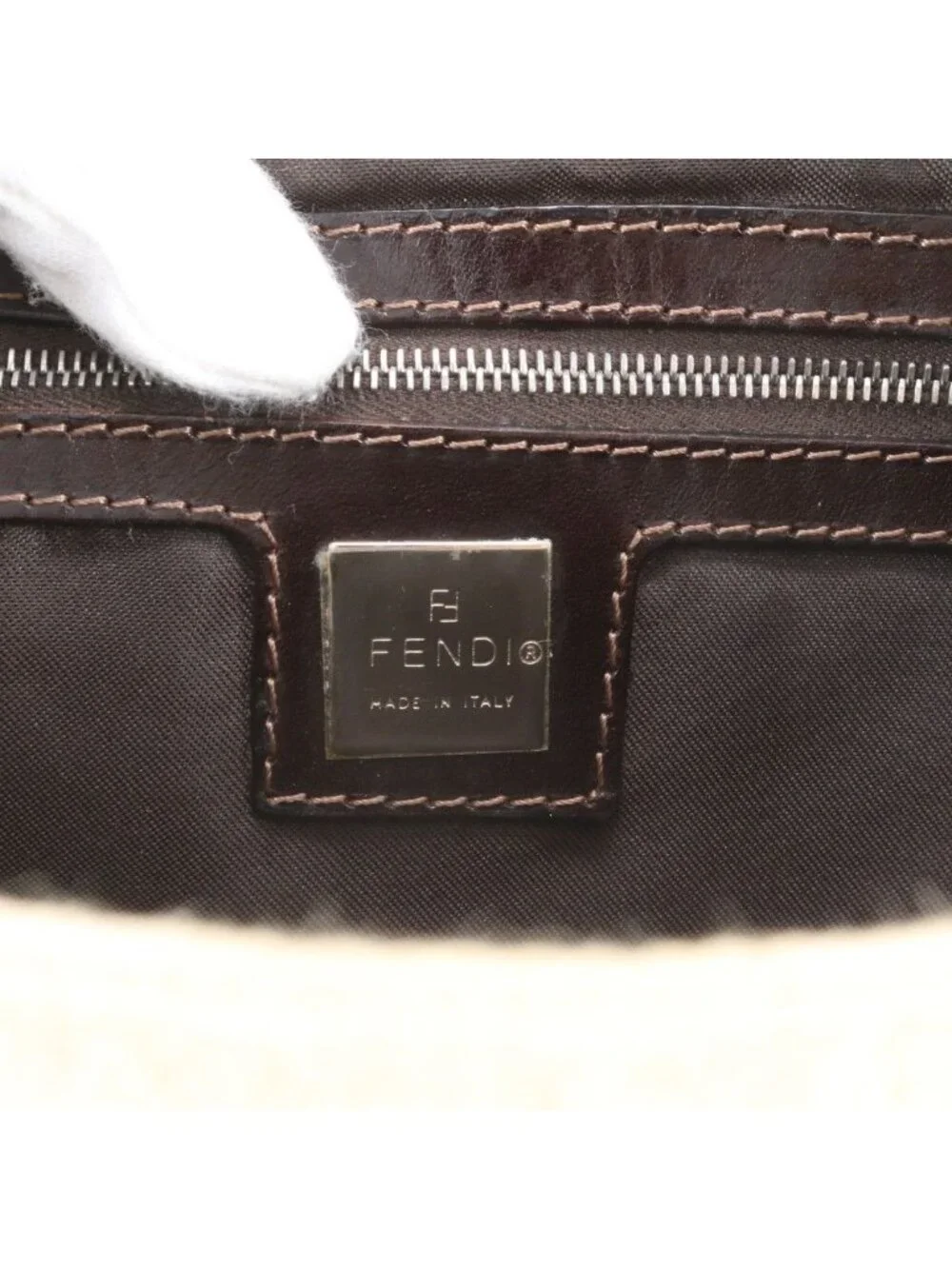 Fendi Zucca Mamma Bucket FF Leather Shoulder Bag